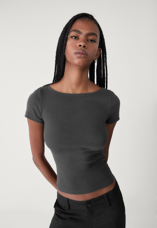 Kayık Yaka Basic Ultra Soft %100 Pamuk Kısa Kol Body