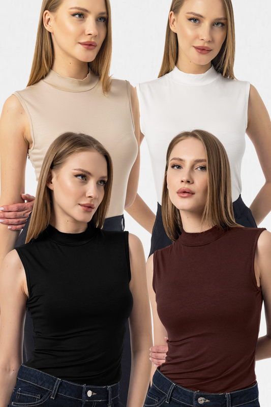 4'lü Kolsuz Body Bluz