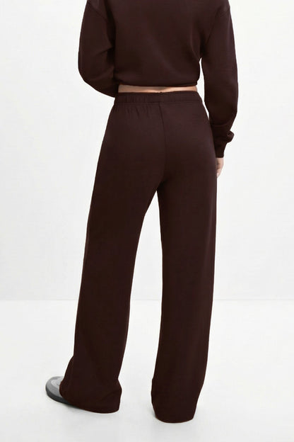 Kahve Geniş Paça Jogger Pantolon