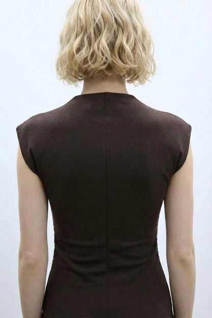 Vücüda Oturan Büzgülü Pamuk Elbise