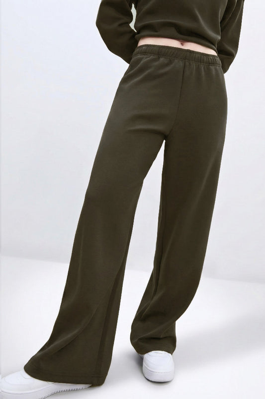 Kahve Geniş Paça Jogger Pantolon
