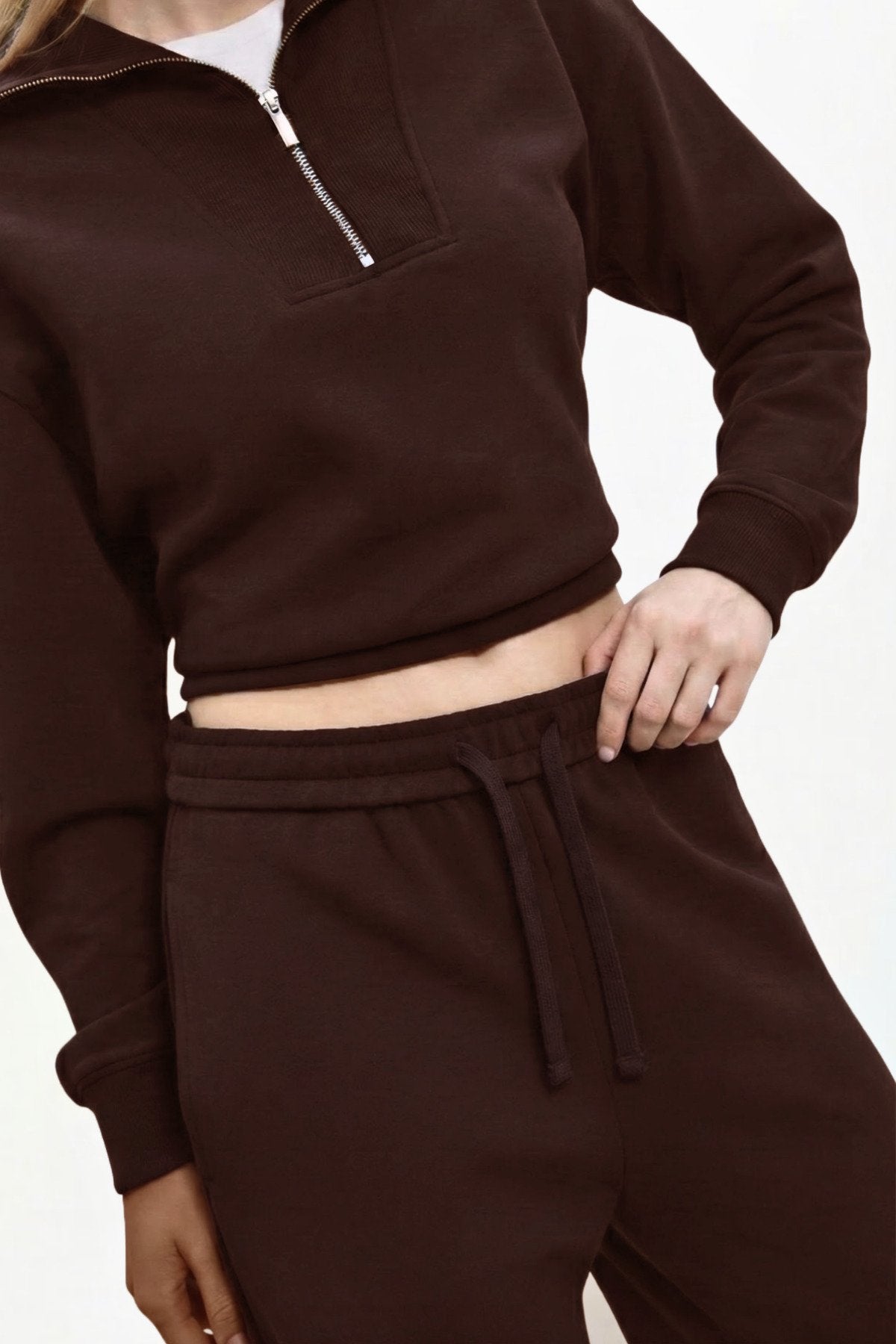 Kahve Geniş Paça Jogger Pantolon