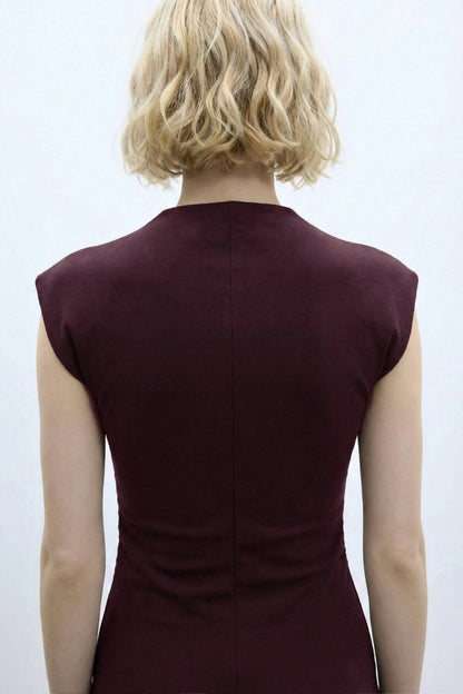 Vücüda Oturan Büzgülü Pamuk Elbise