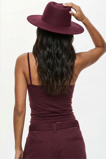 Kahverengi Askılı %100 Pamuk Bluz