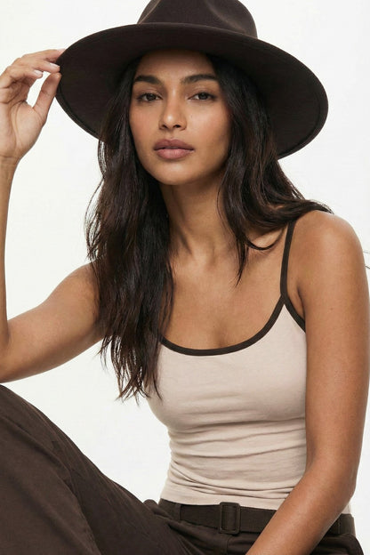 Kahverengi Askılı %100 Pamuk Bluz